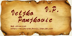 Veljko Panjković vizit kartica